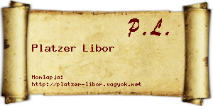 Platzer Libor névjegykártya